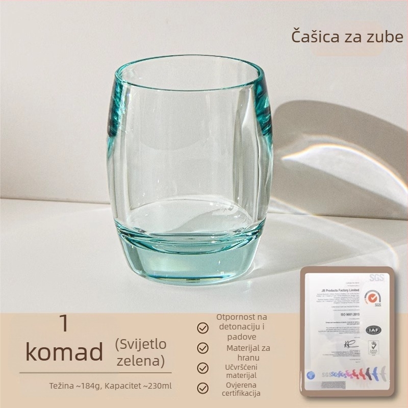 Čaša za čišćenje zubi, prozirna akrilna, debela, otporna na padanje, za parove (Materijal: Plastika; Specifikacije: PC za kontakt s hranom; Tisak loga: Da; Prilagođavanje: Da)