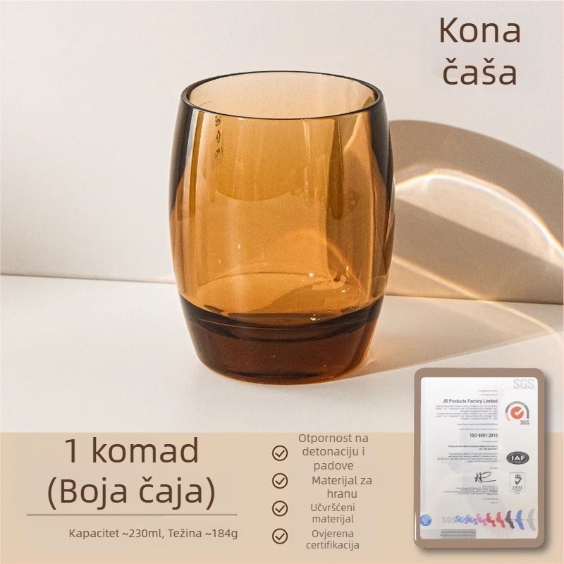Čaša za čišćenje zubi, prozirna akrilna, debela, otporna na padanje, za parove (Materijal: Plastika; Specifikacije: PC za kontakt s hranom; Tisak loga: Da; Prilagođavanje: Da)