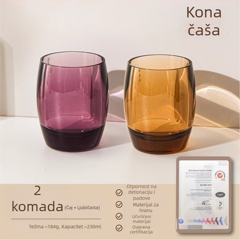 Čaša za čišćenje zubi, prozirna akrilna, debela, otporna na padanje, za parove (Materijal: Plastika; Specifikacije: PC za kontakt s hranom; Tisak loga: Da; Prilagođavanje: Da)