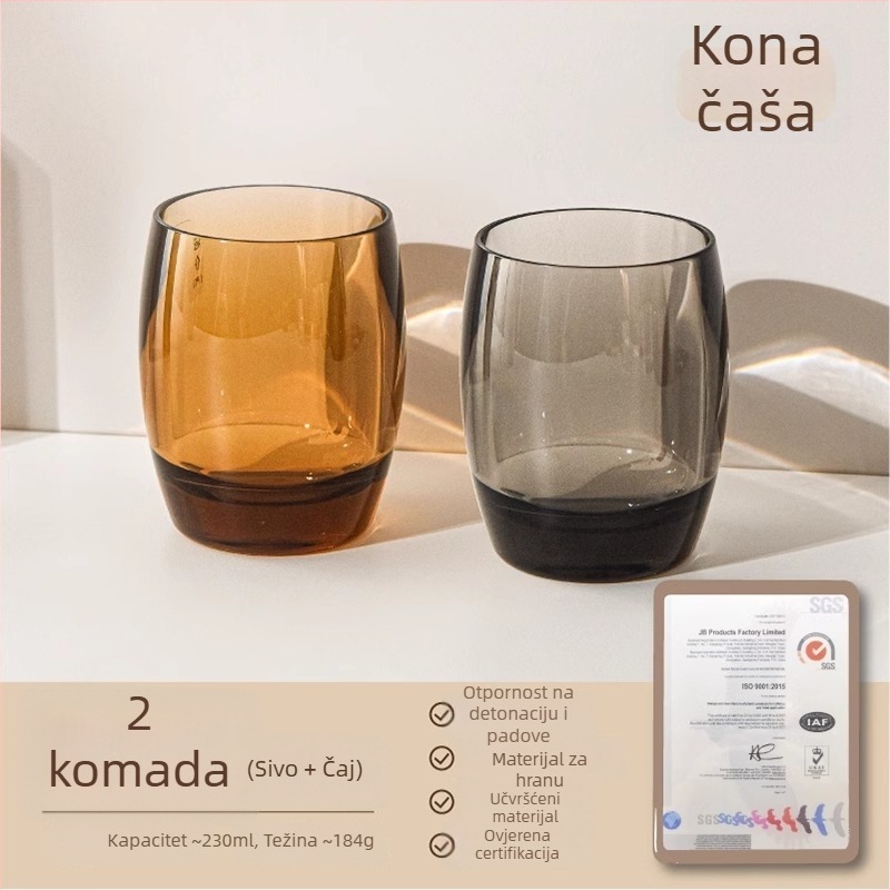 Čaša za čišćenje zubi, prozirna akrilna, debela, otporna na padanje, za parove (Materijal: Plastika; Specifikacije: PC za kontakt s hranom; Tisak loga: Da; Prilagođavanje: Da)