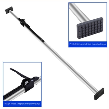 Izvlačna nosiva šipka za teretna vozila, galvanizirano čeliku, model Steel 1300-168, raspon primjene 1300-3080, serija Cargo Bar