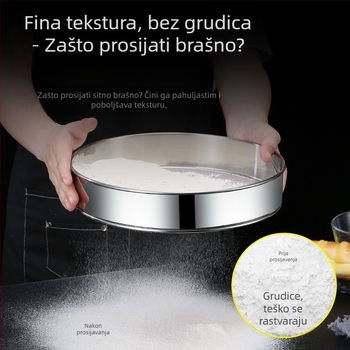 Runnuo sipa za brašno od 304 nehrđajućeg čelika, ručni, ultra fino sito s 60-mrežom, podrijetlo Čaozhou, Guangdong