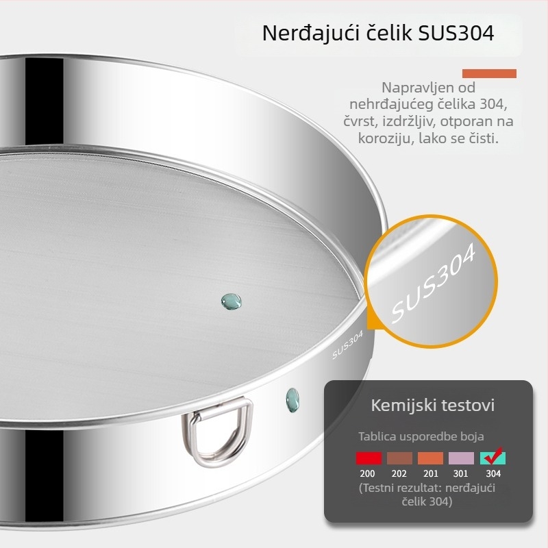 Runnuo sipa za brašno od 304 nehrđajućeg čelika, ručni, ultra fino sito s 60-mrežom, podrijetlo Čaozhou, Guangdong