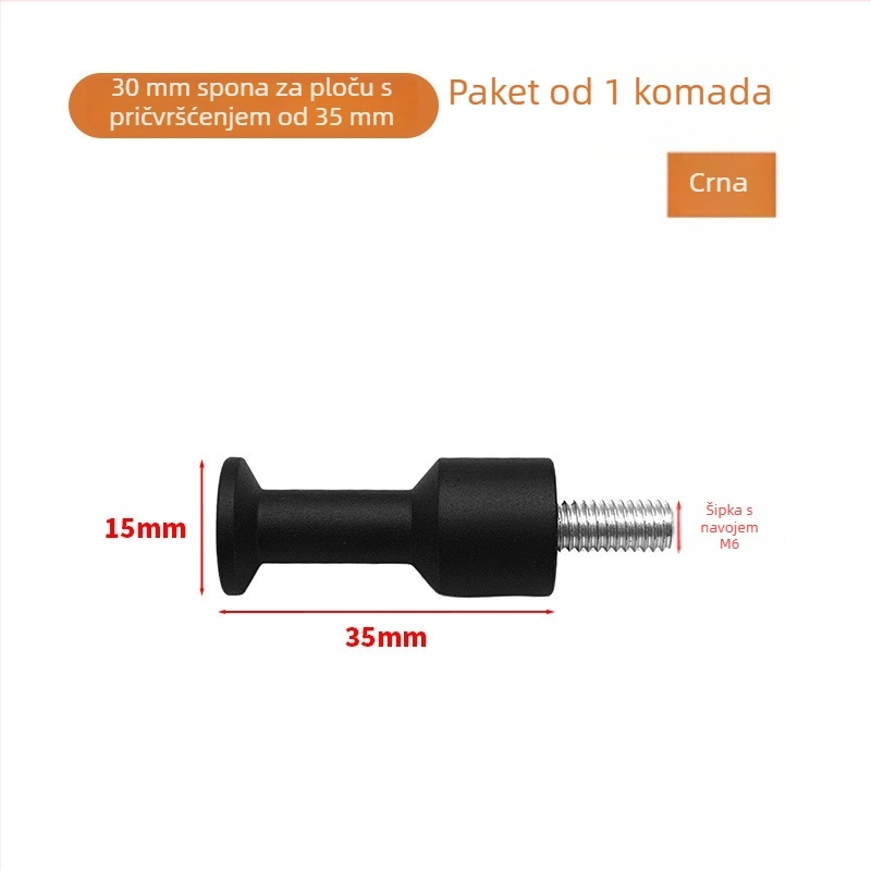 Kuka za perforiranu ploču od aluminijske legure — pribor za perforirane ploče, lijevani dizajn, moderni minimalistički stil