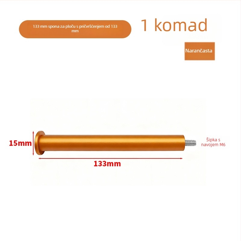 Kuka za perforiranu ploču od aluminijske legure — pribor za perforirane ploče, lijevani dizajn, moderni minimalistički stil