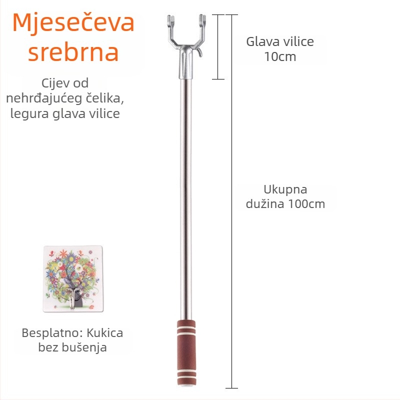 Nehrđajući čelični štap za sušenje odjeće na balkonu; Materijal: nehrđajući čelik; Kategorija: držač za odjeću; Primjena: balkon