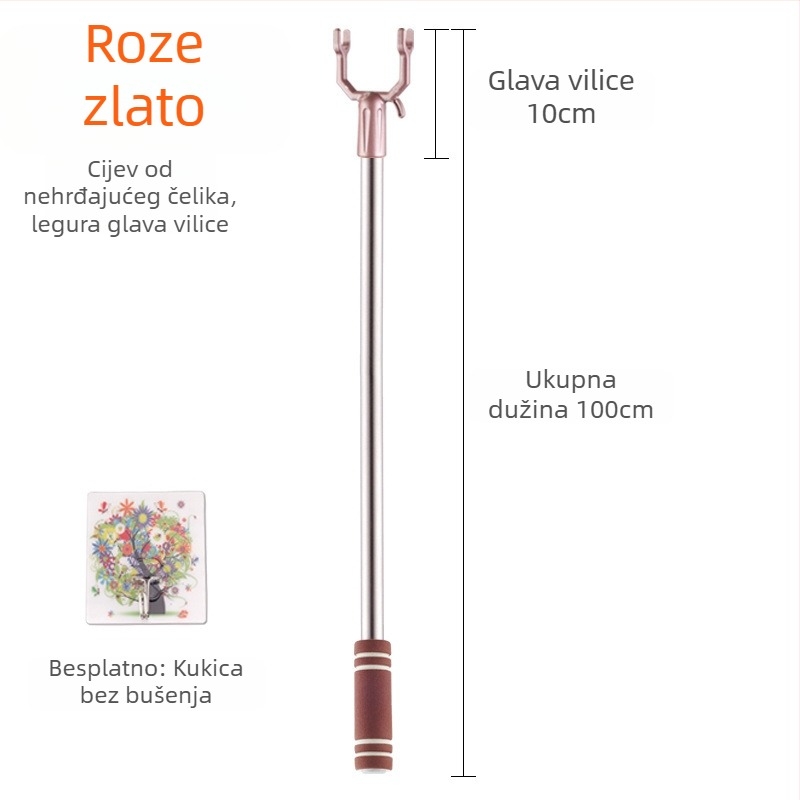 Nehrđajući čelični štap za sušenje odjeće na balkonu; Materijal: nehrđajući čelik; Kategorija: držač za odjeću; Primjena: balkon