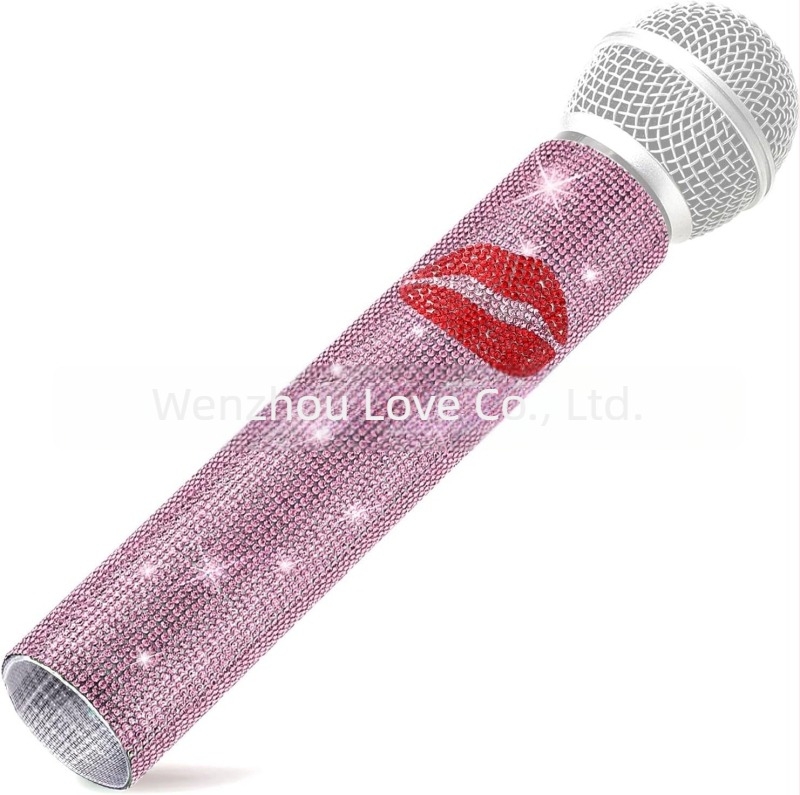 Dječji rekvizitni mikrofon sa kristalima (model: Kolekcija rekvizita; marka: Ostalo; bežični: Ne; usmjerenje: Srcoliko; SNR ≥70 dB)