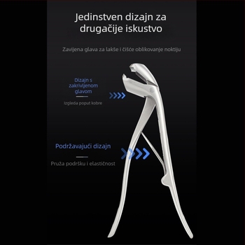 Nehrđajuće čelične nokat kliješta s zakrivljenim dizajnom, uštedu snage, anti-splash, široki otvor