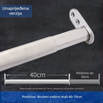 Nehrđajući čelik – teleskopska šipka za garderobu, unutarnji ormari, dodatak garderobe