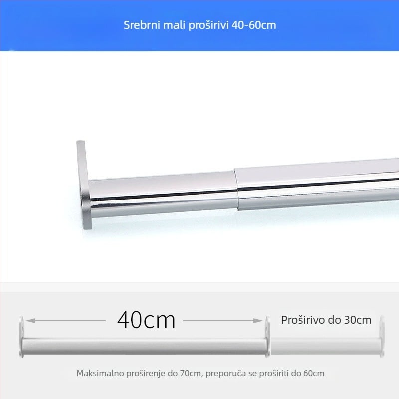 Nehrđajući čelik – teleskopska šipka za garderobu, unutarnji ormari, dodatak garderobe