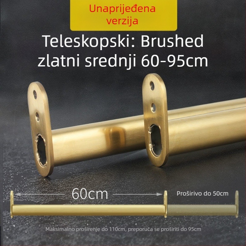 Nehrđajući čelik – teleskopska šipka za garderobu, unutarnji ormari, dodatak garderobe