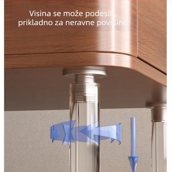 Podesive akrilne noge za namještaj – Grupa Gemmas; materijal: akril+metal; teleskopsko podešavanje visine; prozirne potporne noge; pogodne za stolić za kavu, TV komodu, kauč i krevet