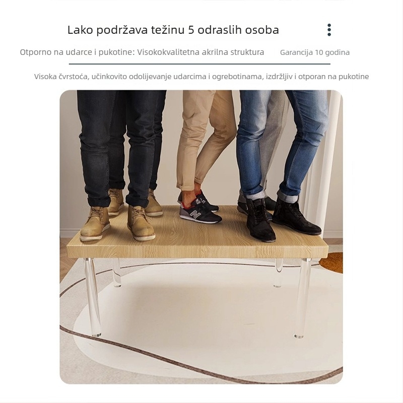 Podesive akrilne noge za namještaj – Grupa Gemmas; materijal: akril+metal; teleskopsko podešavanje visine; prozirne potporne noge; pogodne za stolić za kavu, TV komodu, kauč i krevet