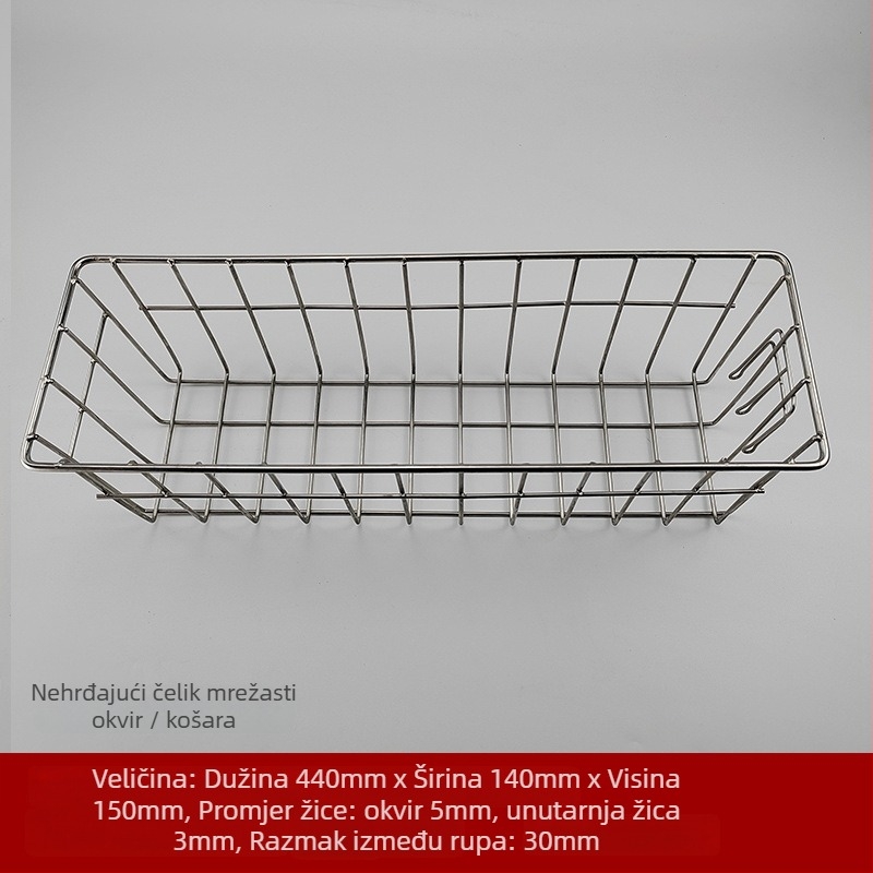 Nehrđajući čelični mrežasti roštilj kvadratnog oblika, prijenosni, višestruka funkcija, bezdimni, lako se čisti, elektropoliranje i točkasto zavarivanje