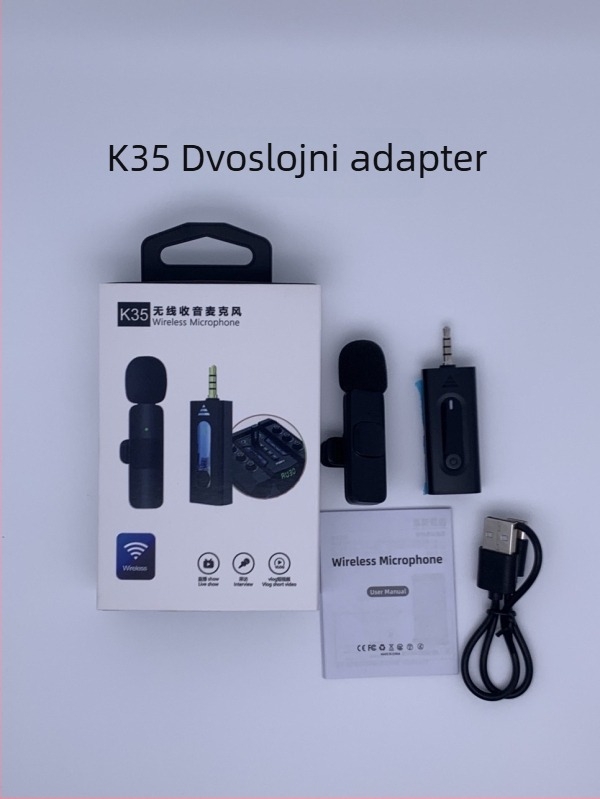 K9 lavalier mikrofon, žični za profesionalno snimanje i prijenos uživo, SNR ≥70 dB, ugrađena baterija, 5V/5W, trajanje 1-3 h