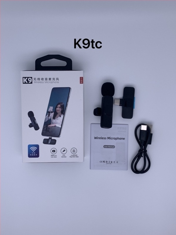 K9 lavalier mikrofon, žični za profesionalno snimanje i prijenos uživo, SNR ≥70 dB, ugrađena baterija, 5V/5W, trajanje 1-3 h