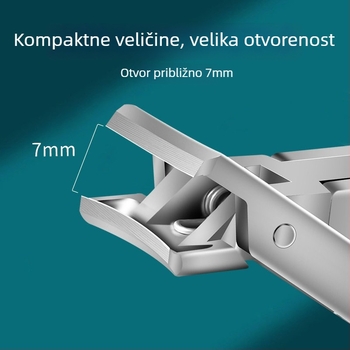 Sklopivi prijenosni alat za njegu noktiju s pilnikom i škaricama – nehrđajući čelik, model M080, prijenosno/ravno kućna upotreba, univerzalna upotreba