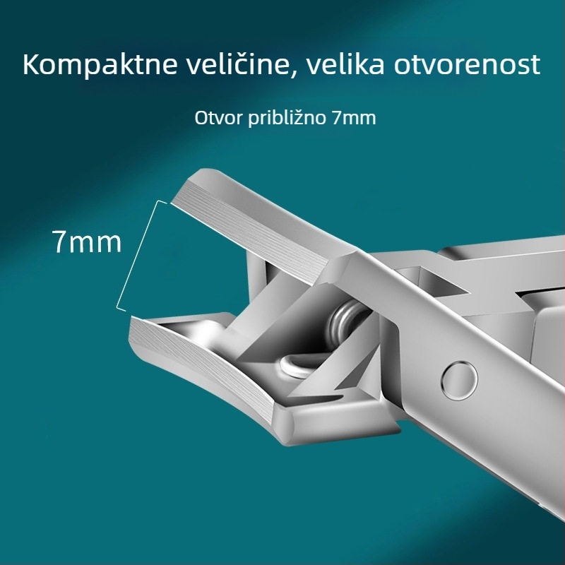 Sklopivi prijenosni alat za njegu noktiju s pilnikom i škaricama – nehrđajući čelik, model M080, prijenosno/ravno kućna upotreba, univerzalna upotreba