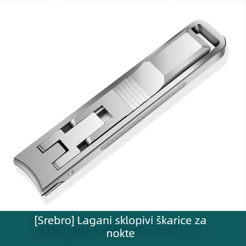 Sklopivi prijenosni alat za njegu noktiju s pilnikom i škaricama – nehrđajući čelik, model M080, prijenosno/ravno kućna upotreba, univerzalna upotreba