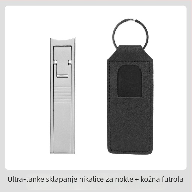 Sklopivi prijenosni alat za njegu noktiju s pilnikom i škaricama – nehrđajući čelik, model M080, prijenosno/ravno kućna upotreba, univerzalna upotreba