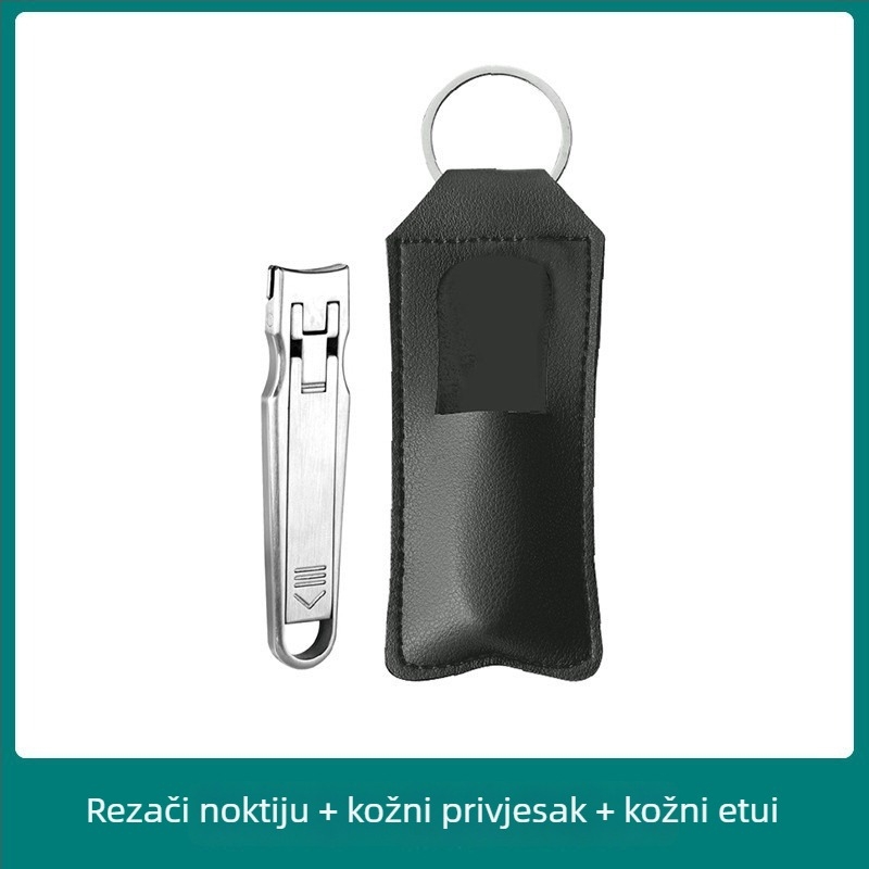 Sklopivi prijenosni alat za njegu noktiju s pilnikom i škaricama – nehrđajući čelik, model M080, prijenosno/ravno kućna upotreba, univerzalna upotreba