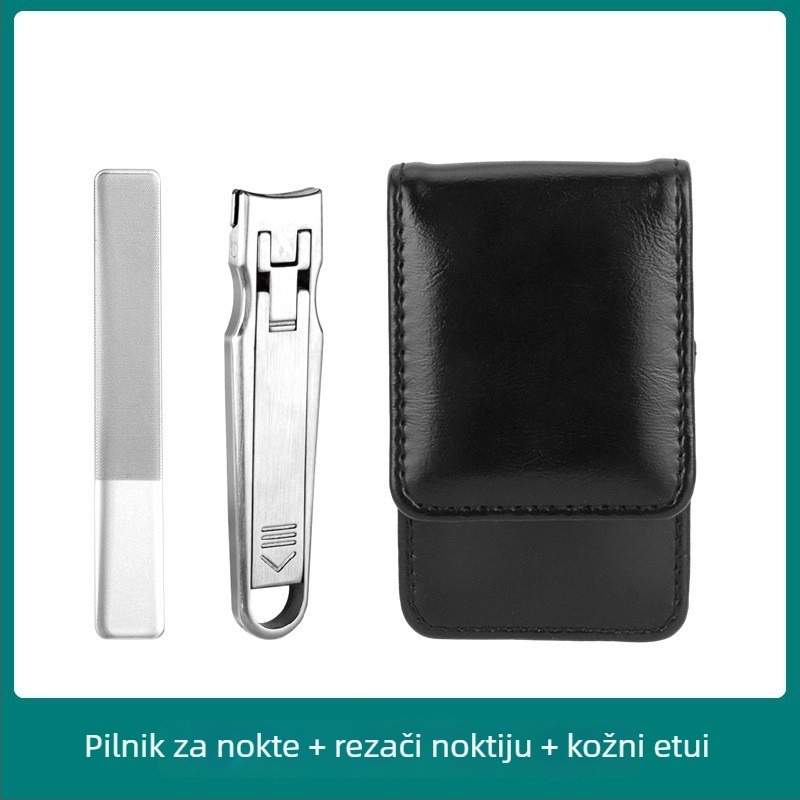 Sklopivi prijenosni alat za njegu noktiju s pilnikom i škaricama – nehrđajući čelik, model M080, prijenosno/ravno kućna upotreba, univerzalna upotreba