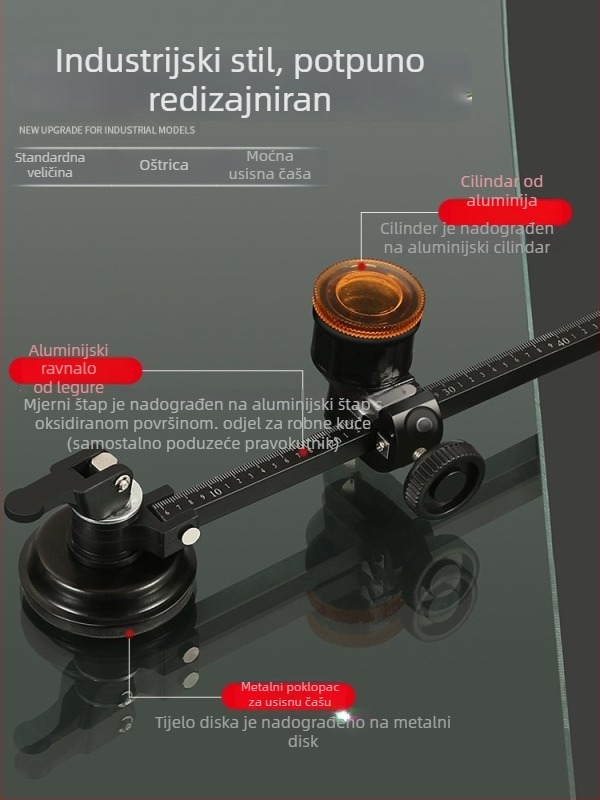 Stakleni kružni rezač s kružnim otvorivačem — kružni alat za rezanje stakla (Podrijetlo: Mainland China; Tip: Other; Marka: Other; Opseg primjene: Other)