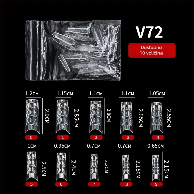 GNDG Model za produženje noktiju, plastični, serija kalupa za pladanj papira, uzorak kapljica vode, 48–60 komada