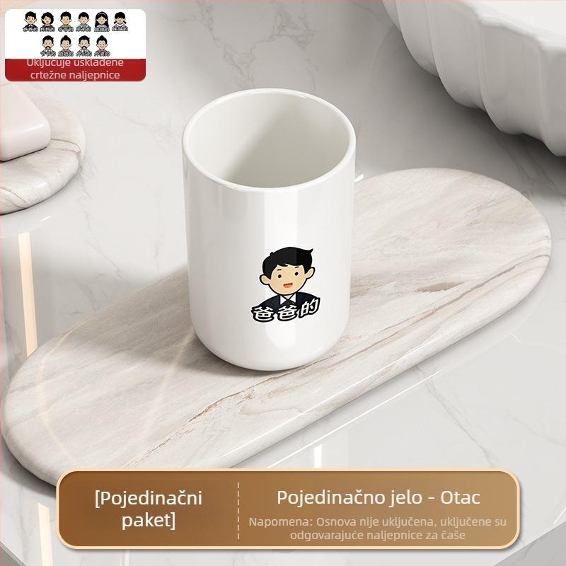 Čašica za ispiranje usta i čašica za četkicu za zube – premium plastični set za kupaonicu za kućnu upotrebu, bez logotipa, bez prilagodbe