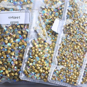 Nokti kristali – Servant A, Princess serija, stakleni i rhinestone kamenci, uzorci kapljica vode i zvjezdica, stil lagani luksuz