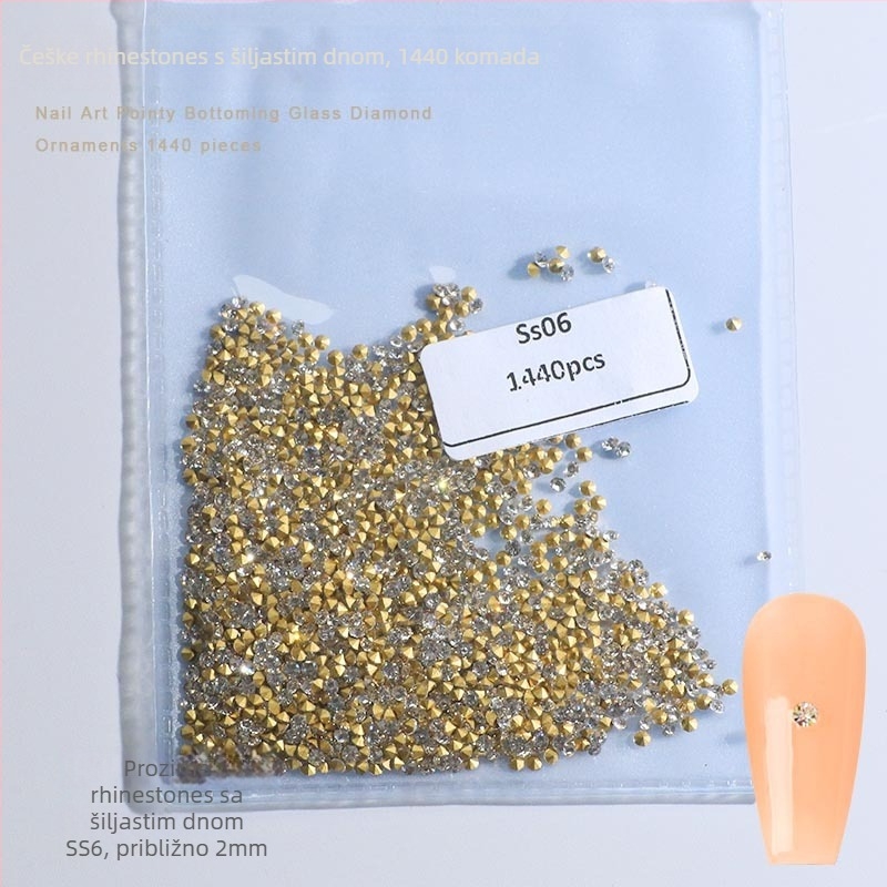 Nokti kristali – Servant A, Princess serija, stakleni i rhinestone kamenci, uzorci kapljica vode i zvjezdica, stil lagani luksuz