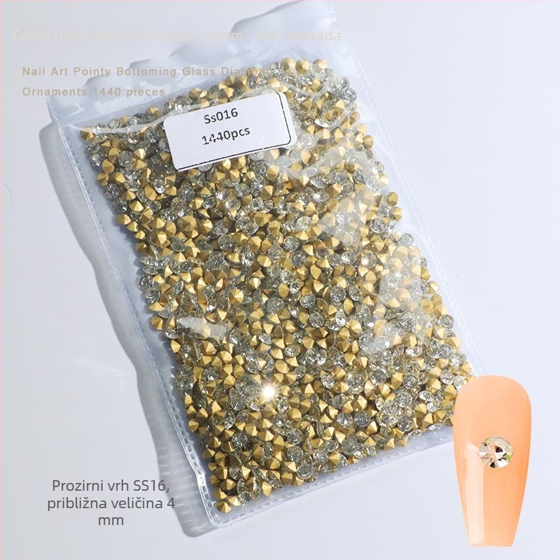 Nokti kristali – Servant A, Princess serija, stakleni i rhinestone kamenci, uzorci kapljica vode i zvjezdica, stil lagani luksuz