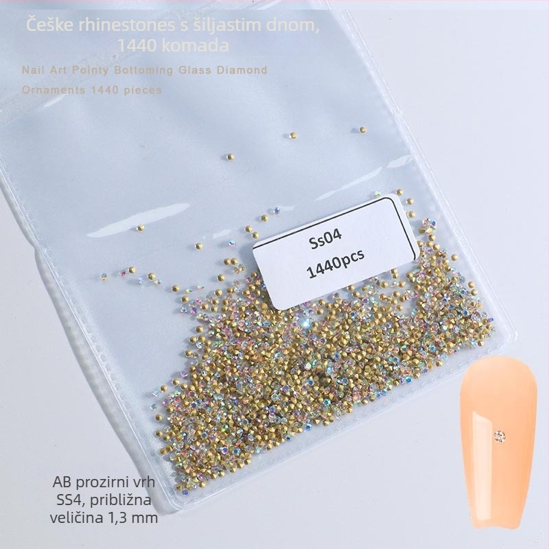 Nokti kristali – Servant A, Princess serija, stakleni i rhinestone kamenci, uzorci kapljica vode i zvjezdica, stil lagani luksuz