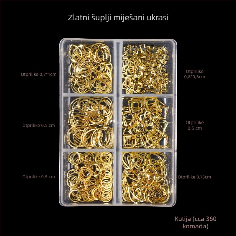 Poshman kristali za nokte, Princess Series, Flat Bottom Drill, Bow & Butterfly uzorak, sladak stil