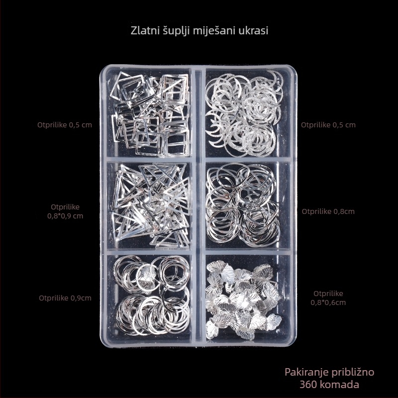 Poshman kristali za nokte, Princess Series, Flat Bottom Drill, Bow & Butterfly uzorak, sladak stil