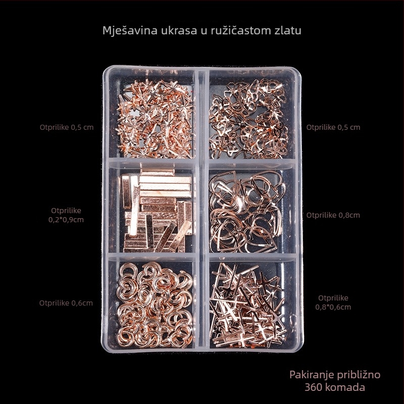 Poshman kristali za nokte, Princess Series, Flat Bottom Drill, Bow & Butterfly uzorak, sladak stil