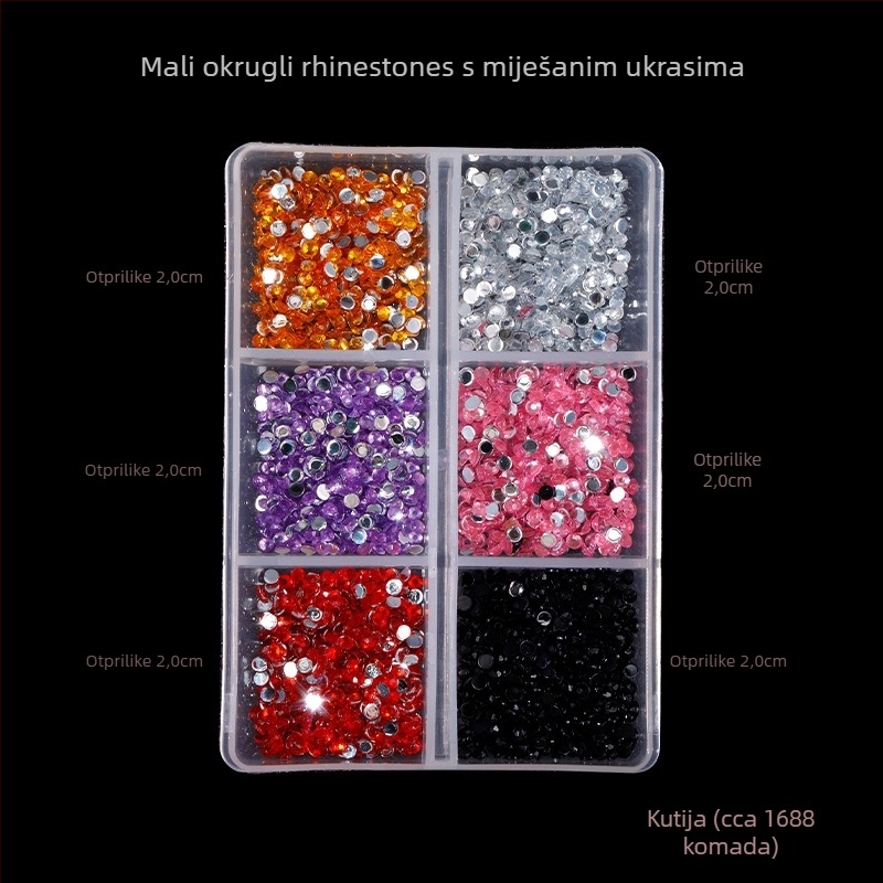 Poshman kristali za nokte, Princess Series, Flat Bottom Drill, Bow & Butterfly uzorak, sladak stil