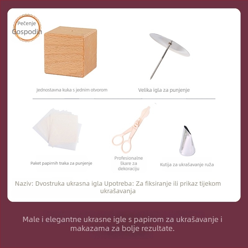 Set alata za ukrašavanje s baznom postolom, alati za ukrašavanje pastom od graha u korejskom stilu i alati za ukrašavanje latica