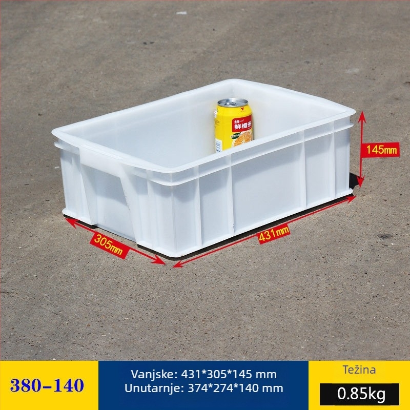 Plastična kutija za skladištenje s poklopcem, model White turnover box; kapacitet 1000 l ili više; ručna prijenos; moguć tisak logotipa; bez montaže
