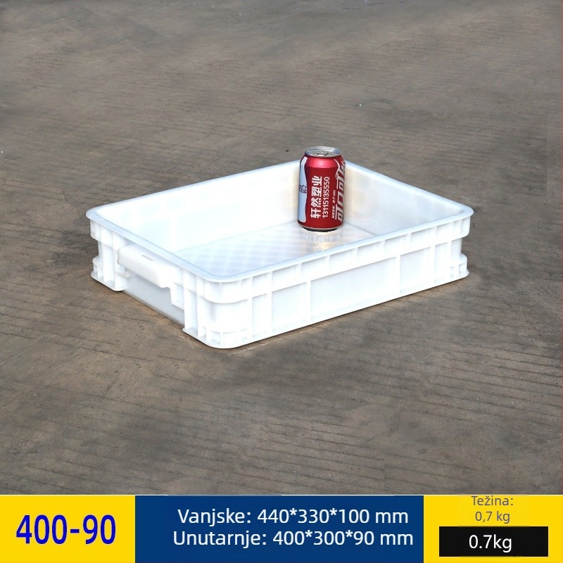 Plastična kutija za skladištenje s poklopcem, model White turnover box; kapacitet 1000 l ili više; ručna prijenos; moguć tisak logotipa; bez montaže