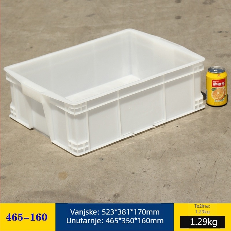 Plastična kutija za skladištenje s poklopcem, model White turnover box; kapacitet 1000 l ili više; ručna prijenos; moguć tisak logotipa; bez montaže