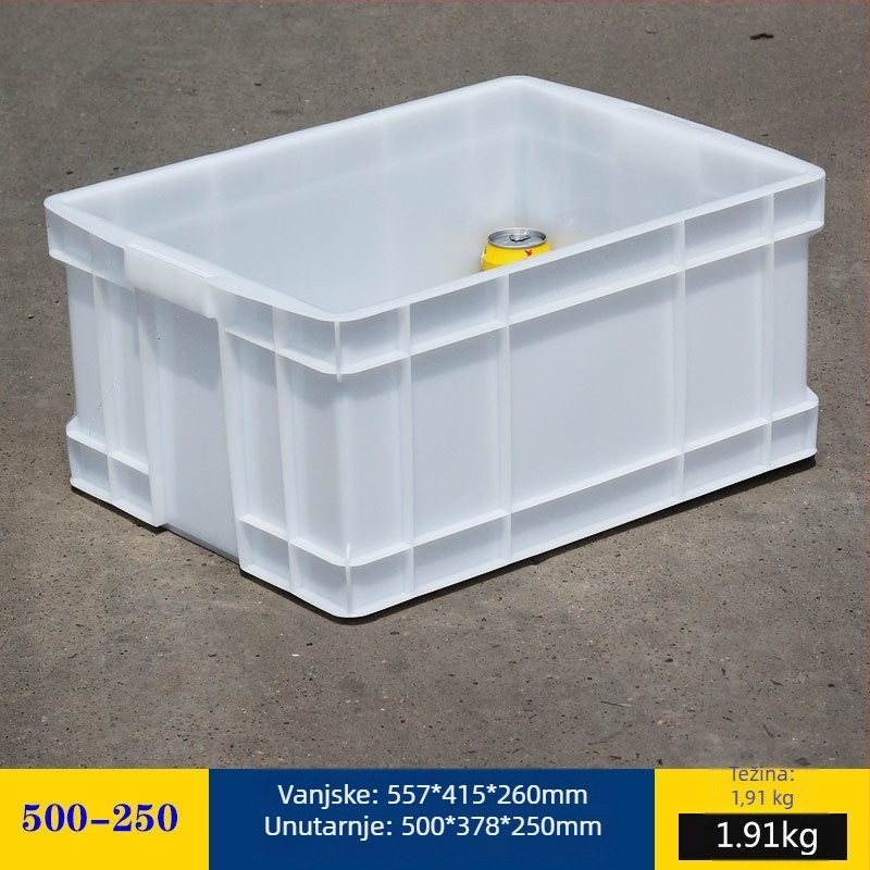 Plastična kutija za skladištenje s poklopcem, model White turnover box; kapacitet 1000 l ili više; ručna prijenos; moguć tisak logotipa; bez montaže