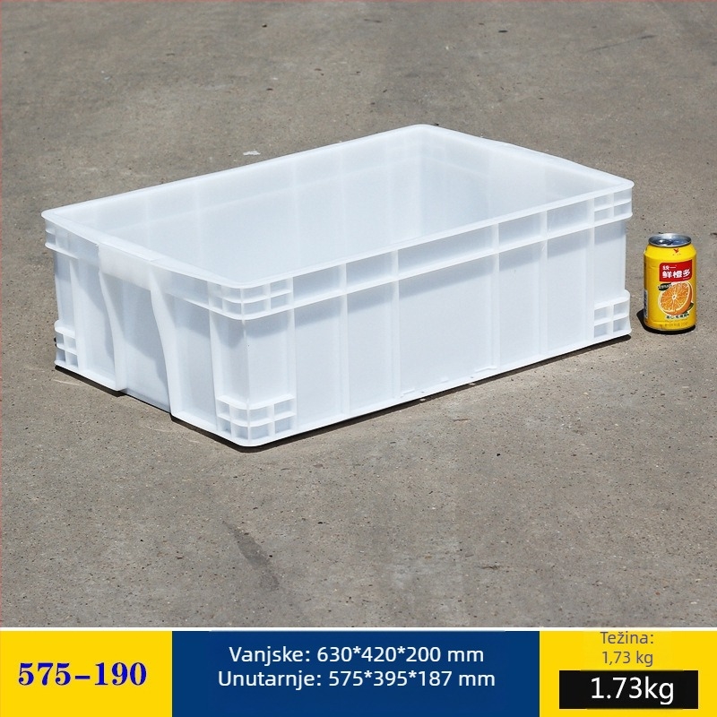 Plastična kutija za skladištenje s poklopcem, model White turnover box; kapacitet 1000 l ili više; ručna prijenos; moguć tisak logotipa; bez montaže
