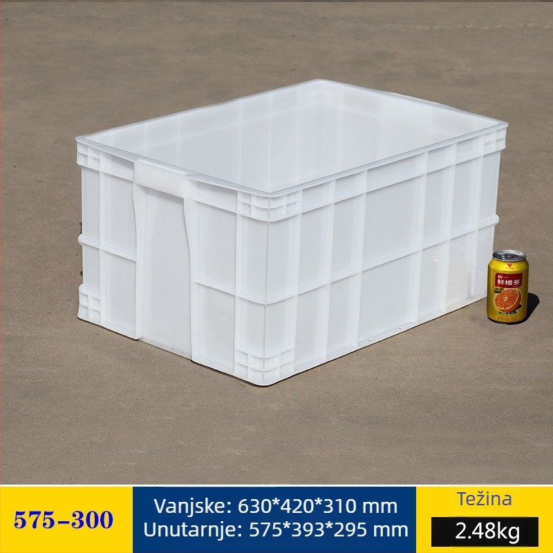 Plastična kutija za skladištenje s poklopcem, model White turnover box; kapacitet 1000 l ili više; ručna prijenos; moguć tisak logotipa; bez montaže