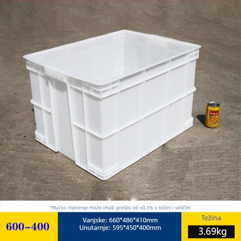Plastična kutija za skladištenje s poklopcem, model White turnover box; kapacitet 1000 l ili više; ručna prijenos; moguć tisak logotipa; bez montaže