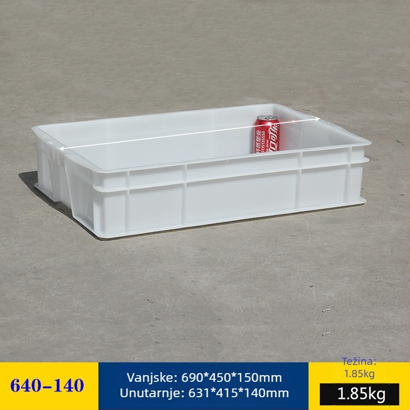 Plastična kutija za skladištenje s poklopcem, model White turnover box; kapacitet 1000 l ili više; ručna prijenos; moguć tisak logotipa; bez montaže