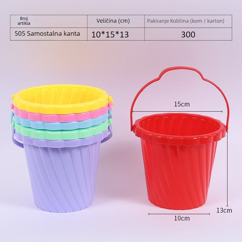 Plastična kanta za plažu za igru u pijesku i vodi, s igračkom riba, za djecu 4–6 godina, 3C certificirano