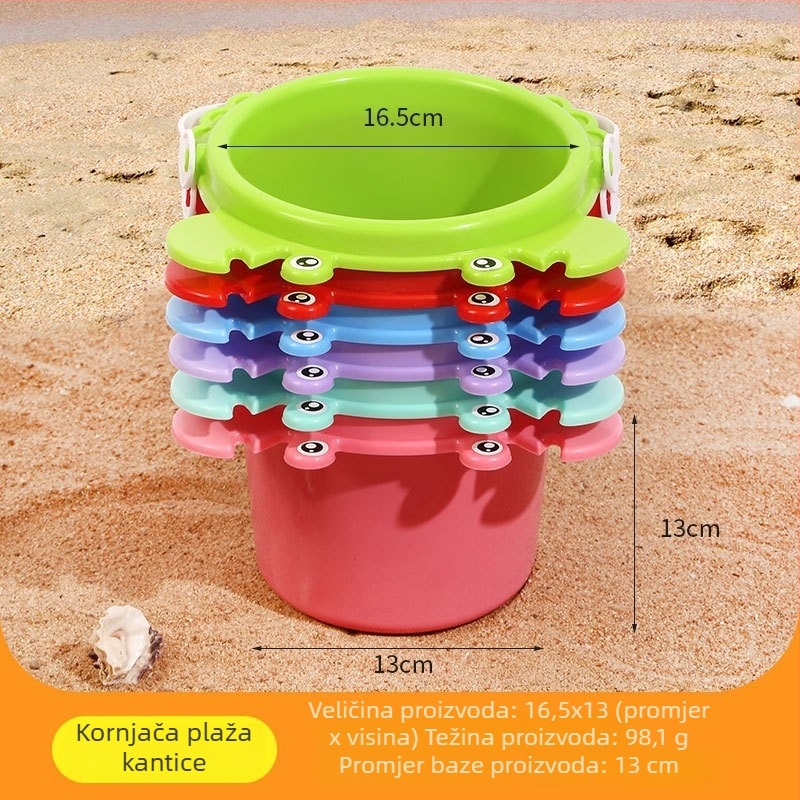 Plastična kanta za plažu za igru u pijesku i vodi, s igračkom riba, za djecu 4–6 godina, 3C certificirano
