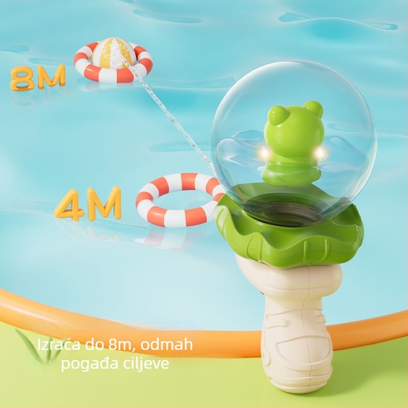 Dječji vodeni pištolj s raspršivanjem, plastična konstrukcija, pakiranje u šarenoj kutiji, za djecu 4-6 godina